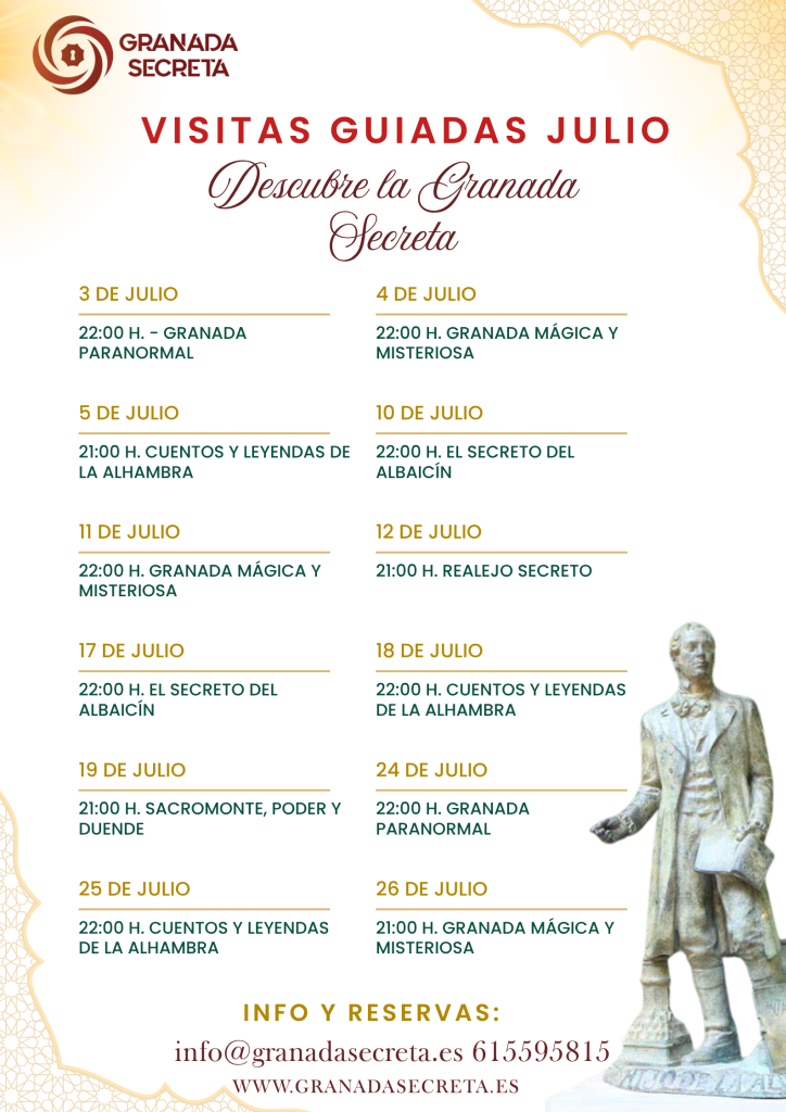 Visitas guiadas en julio con Granada Secreta. Descubre la Granada menos conocida. 