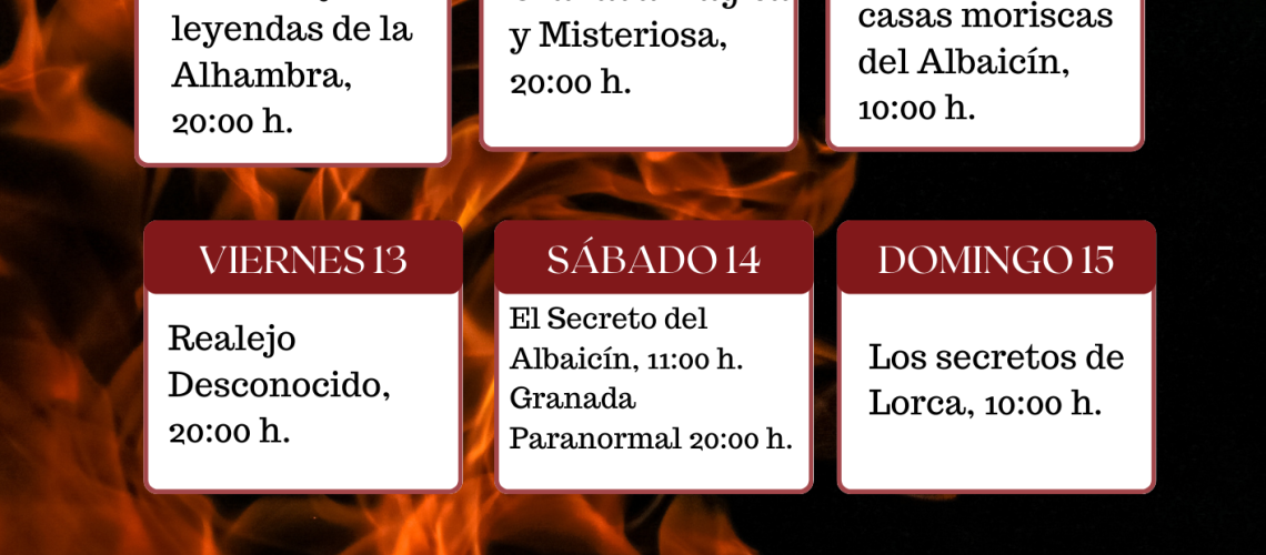CALENDARIO DE JUNIO GRANADA SECRETA