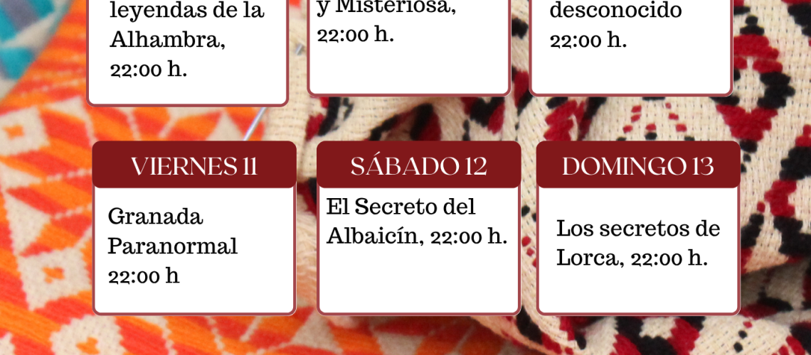 CALENDARIO JULIO GRANADA SECRETA